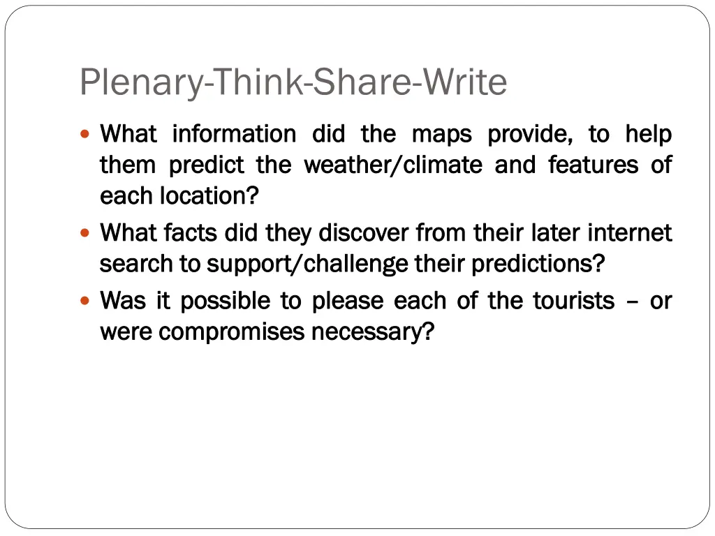 plenary think share write
