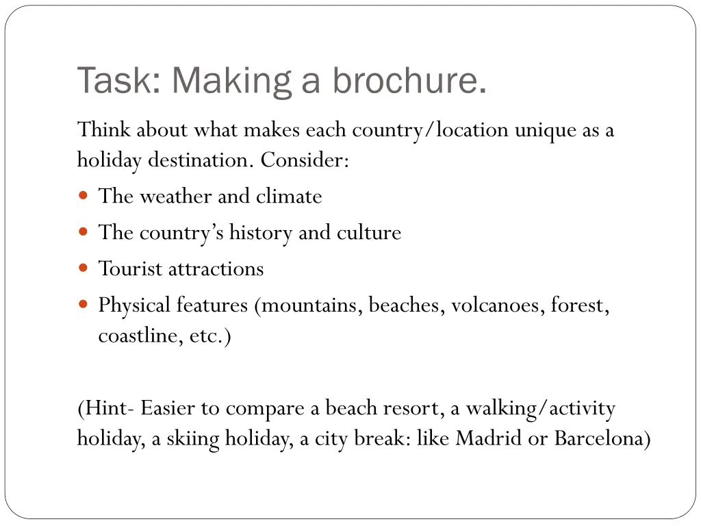 task making a brochure