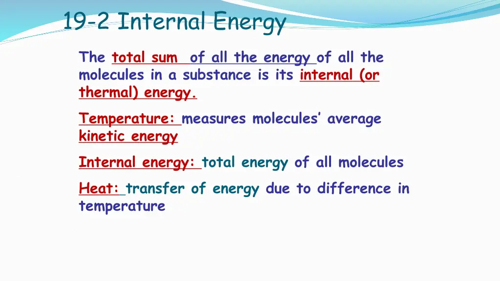 19 2 internal energy