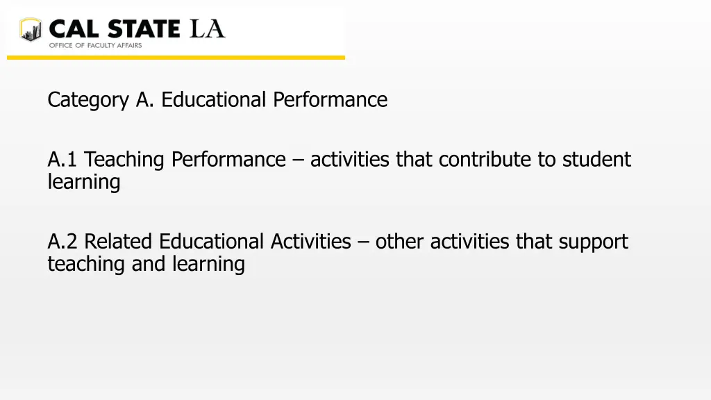 category a educational performance