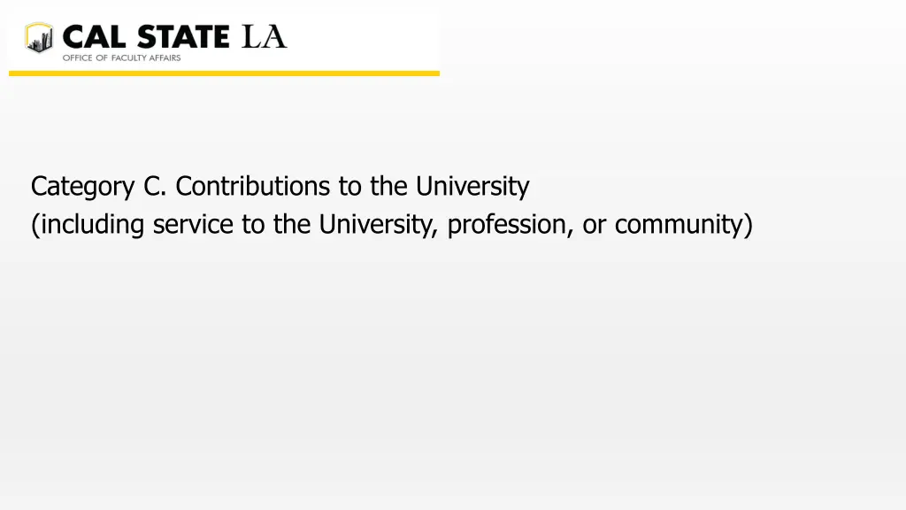 category c contributions to the university