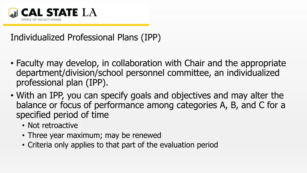 individualized professional plans ipp