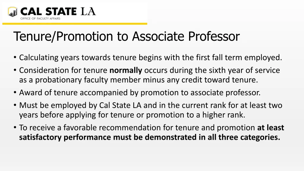tenure promotion to associate professor