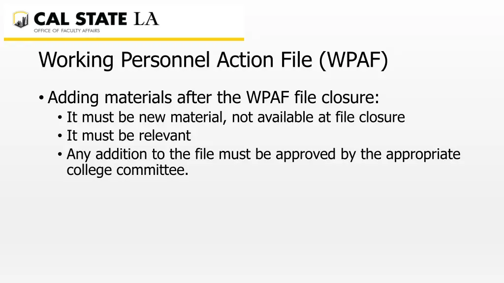 working personnel action file wpaf