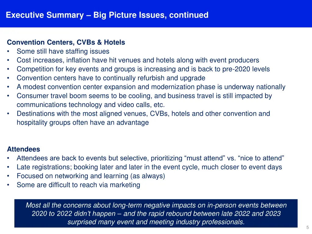 executive summary big picture issues continued