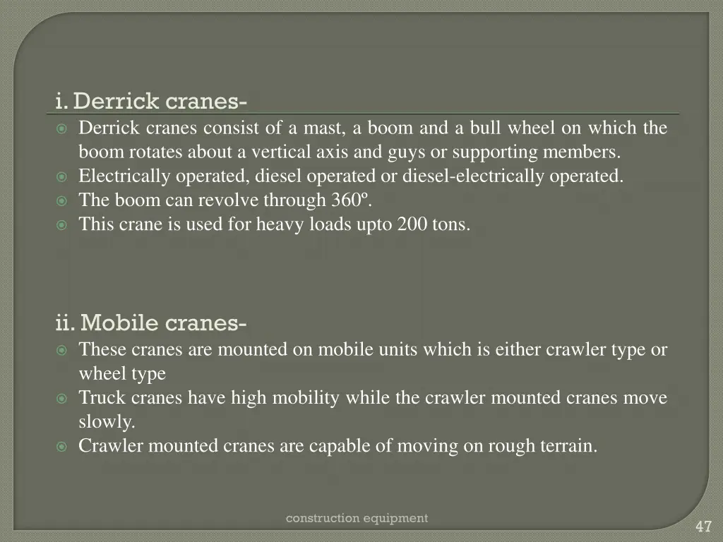 i derrick cranes derrick cranes consist of a mast
