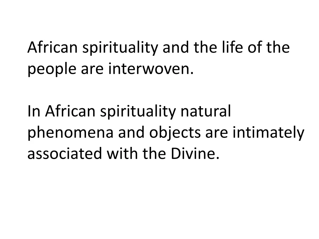 african spirituality and the life of the people