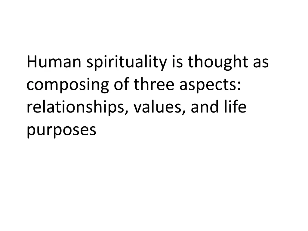human spirituality is thought as composing