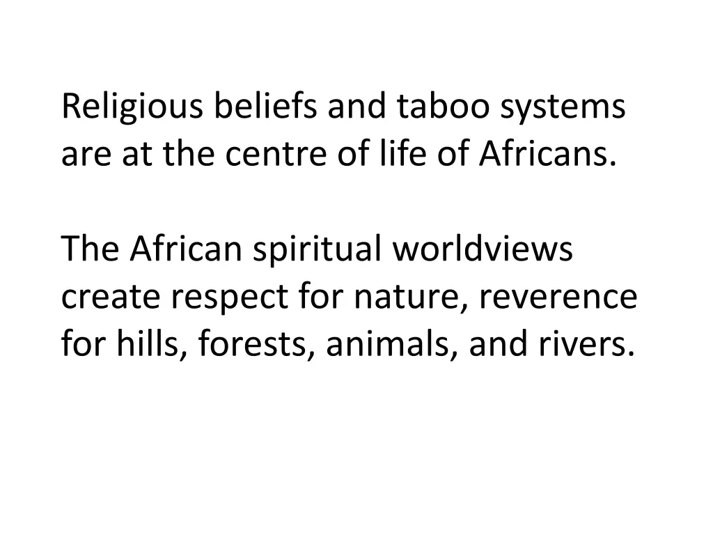 religious beliefs and taboo systems