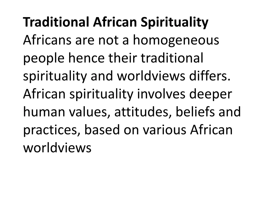 traditional african spirituality africans