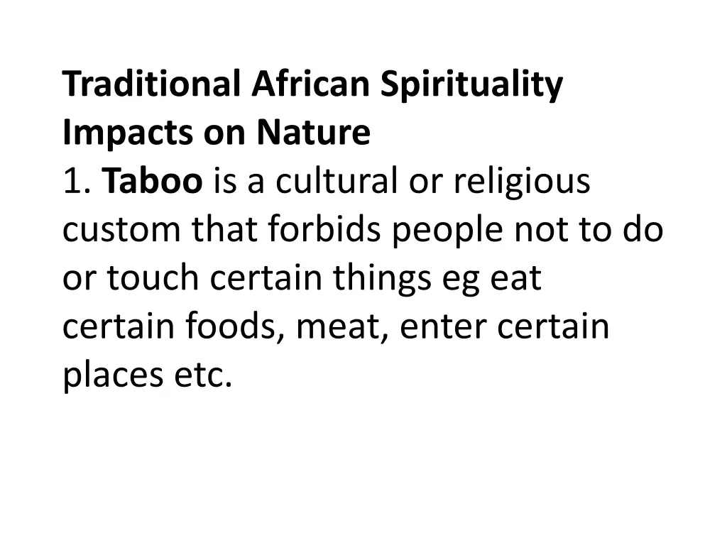 traditional african spirituality impacts