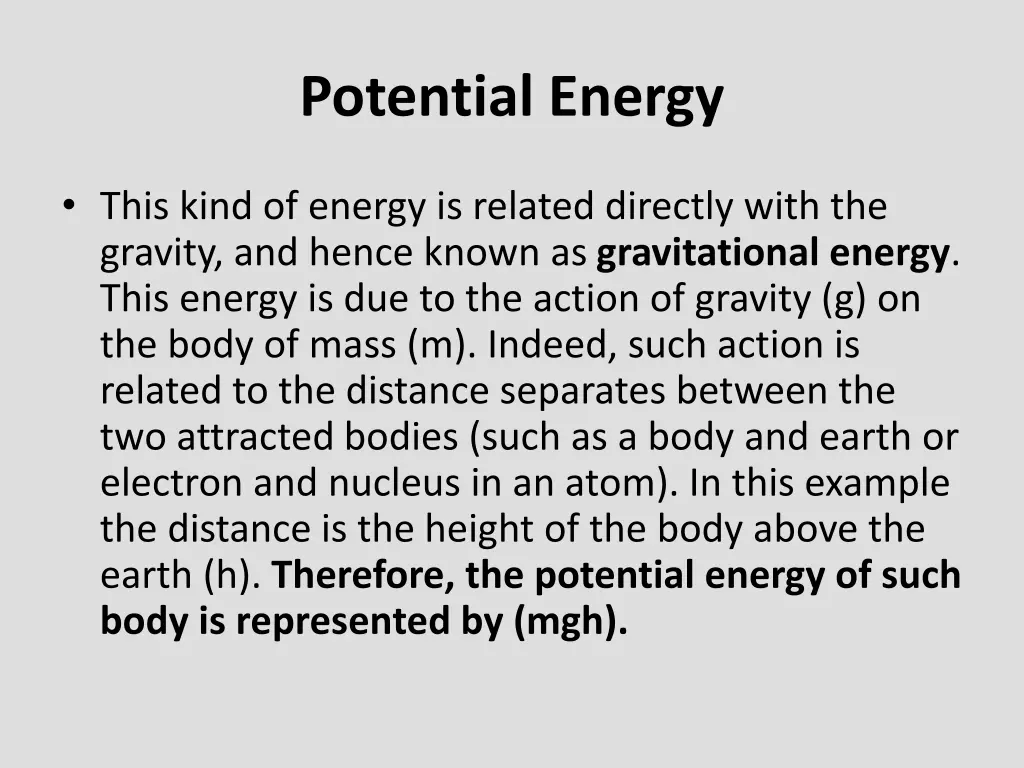 potential energy