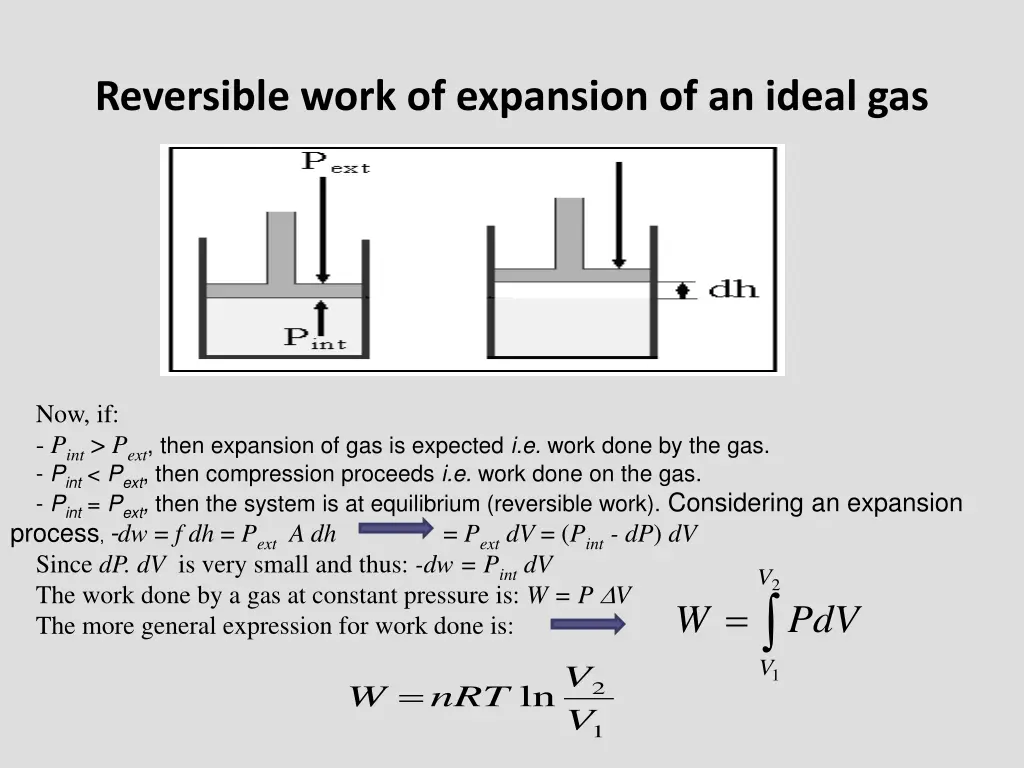 reversible work of expansion of an ideal gas
