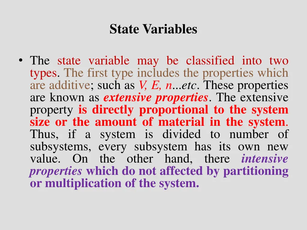 state variables