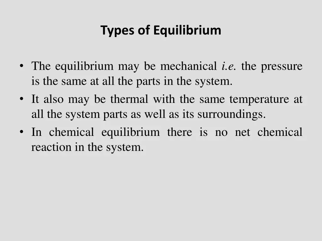 types of equilibrium