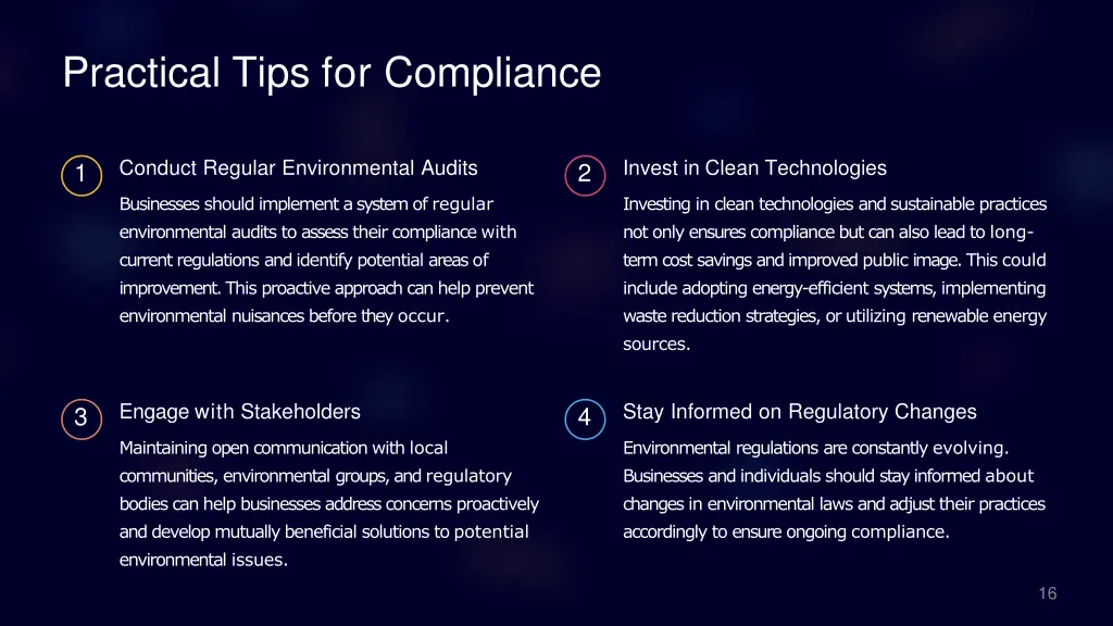 practical tips for compliance