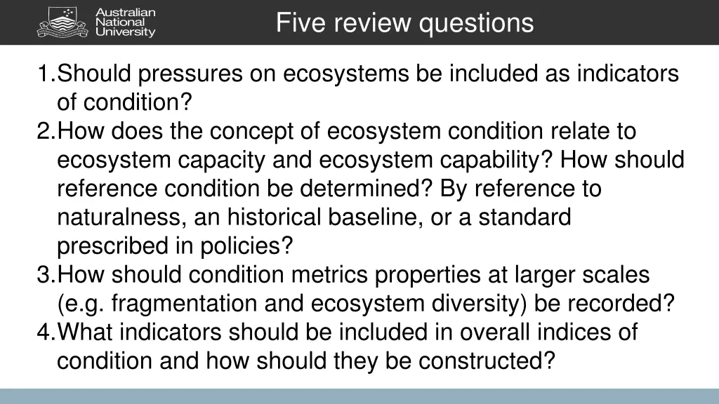five review questions 1