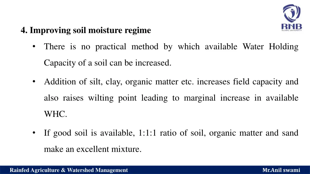 4 improving soil moisture regime