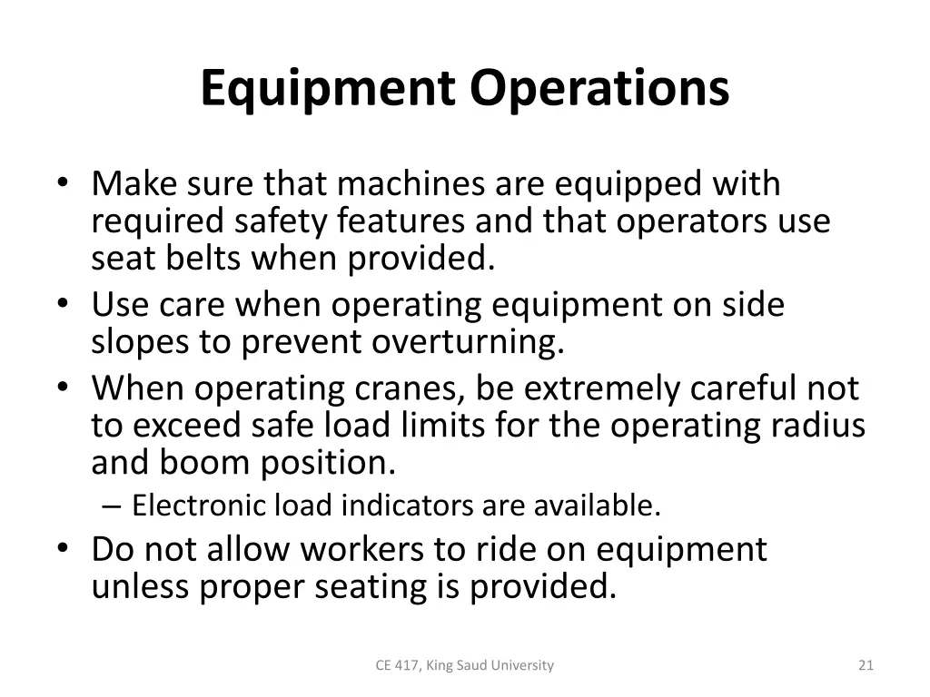 equipment operations 1