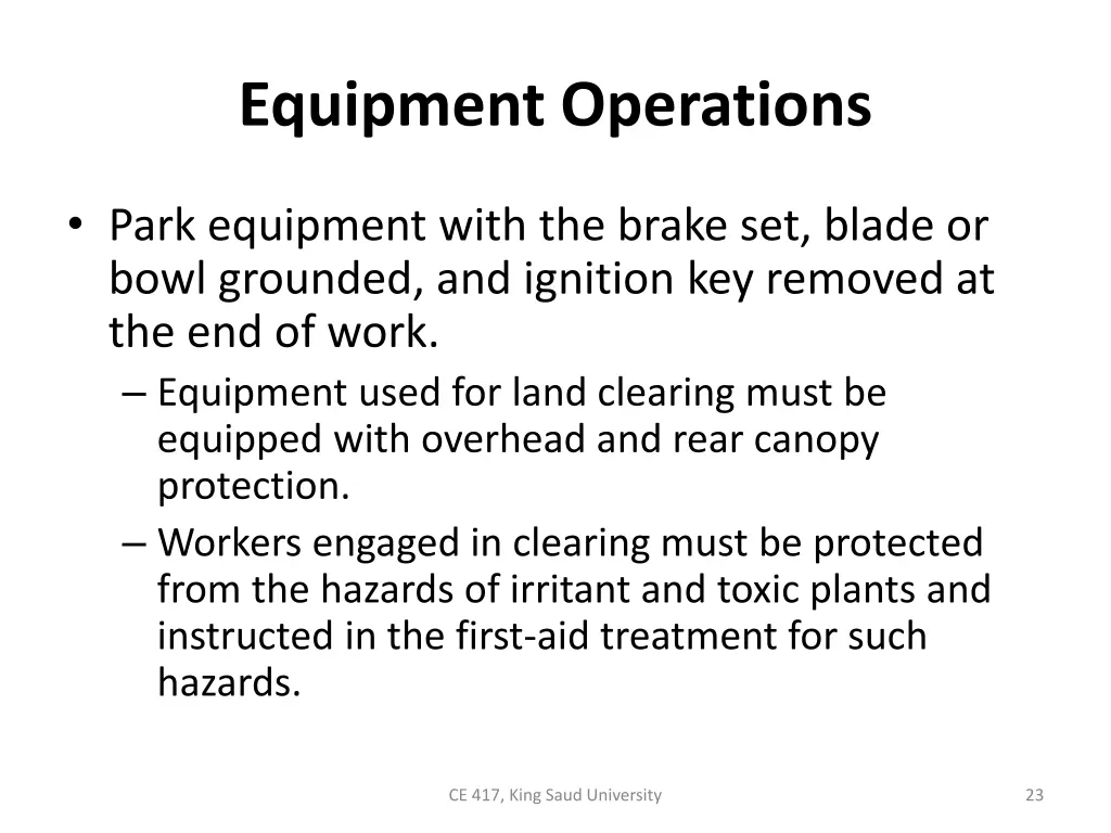 equipment operations 3