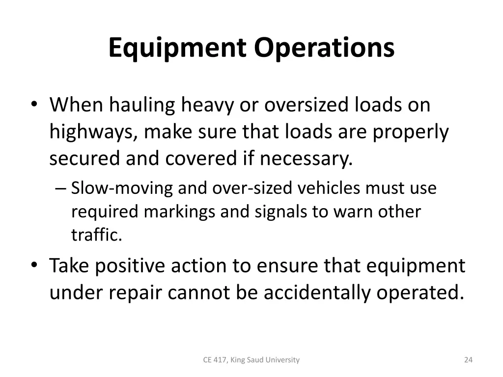 equipment operations 4