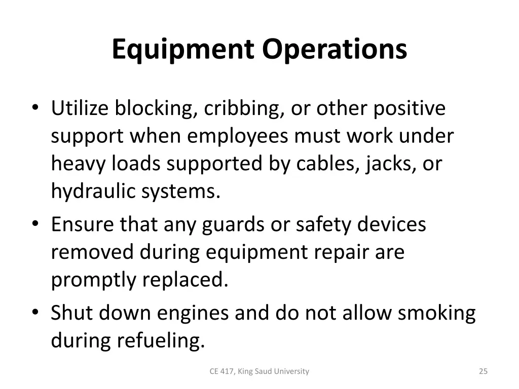 equipment operations 5