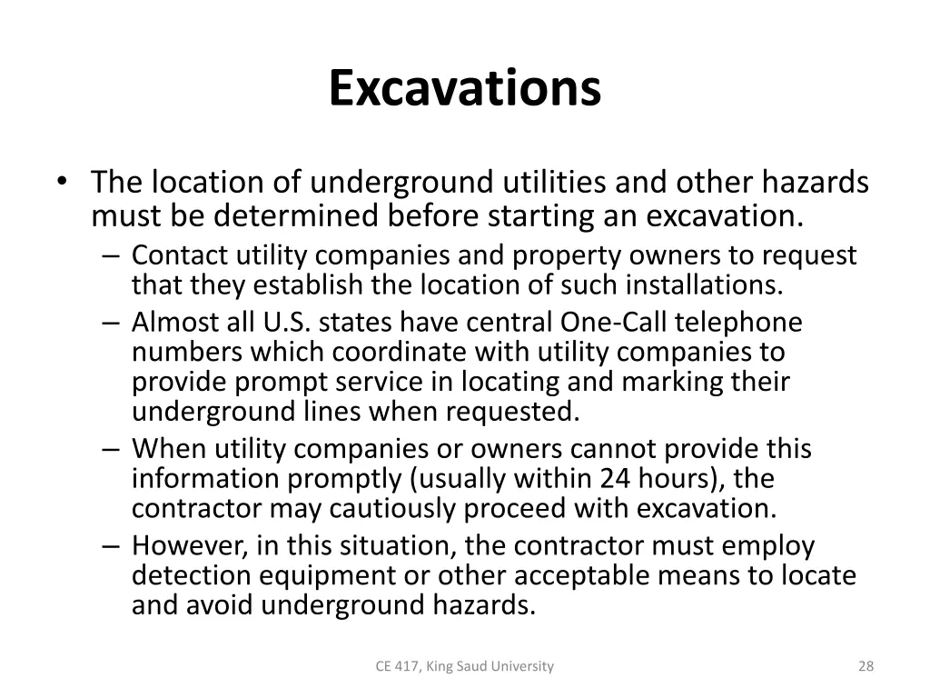 excavations