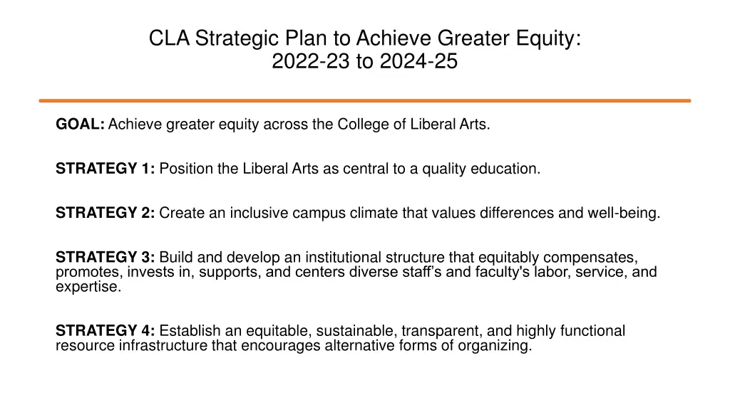 cla strategic plan to achieve greater equity 2022