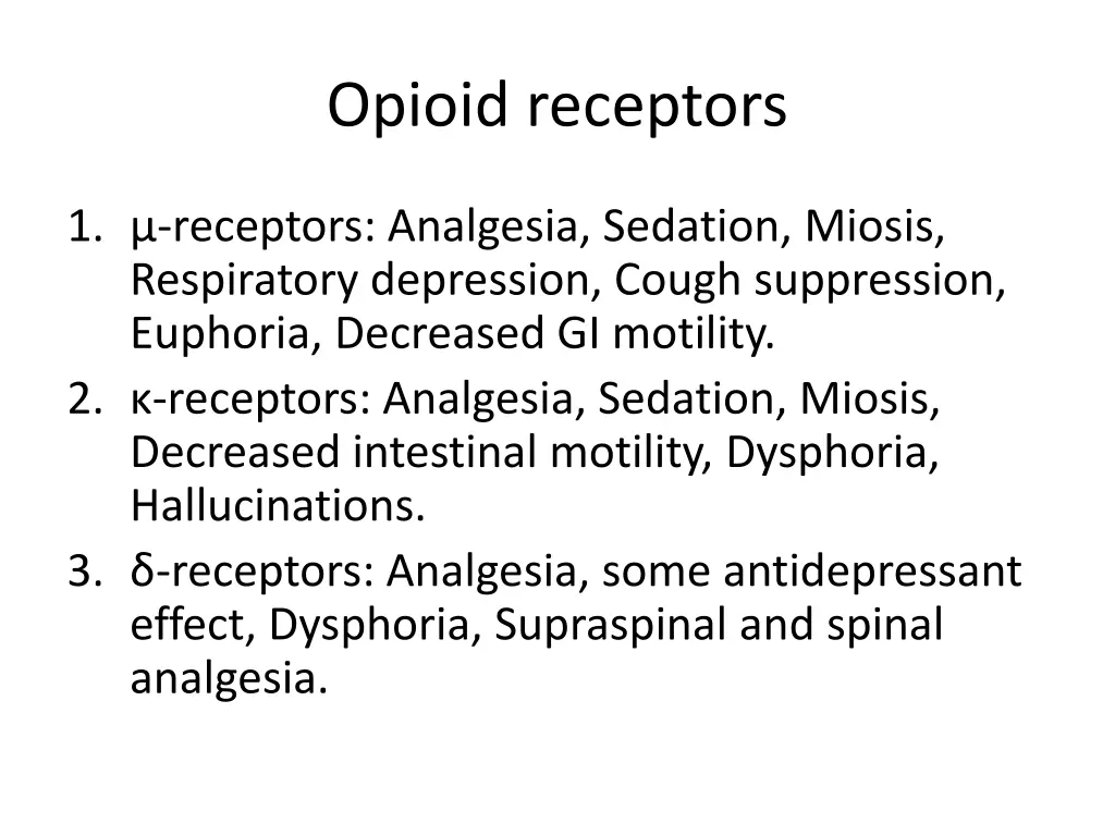 opioid receptors