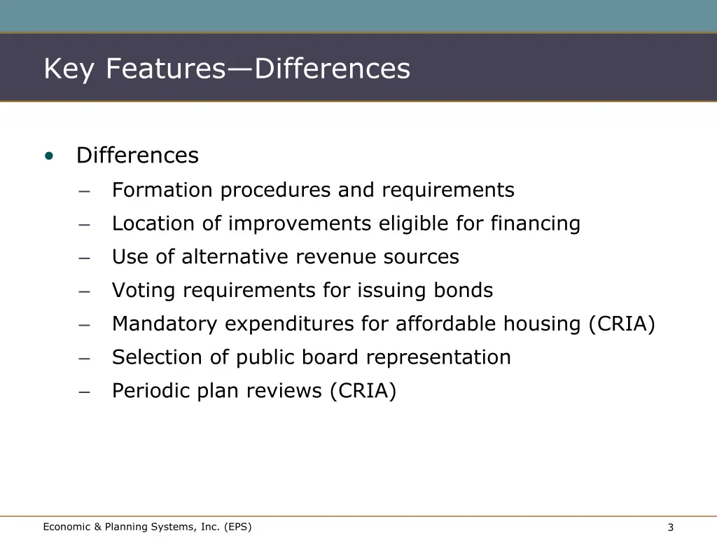 key features differences