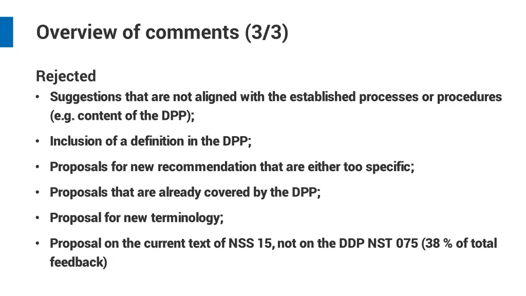 overview of comments 3 3