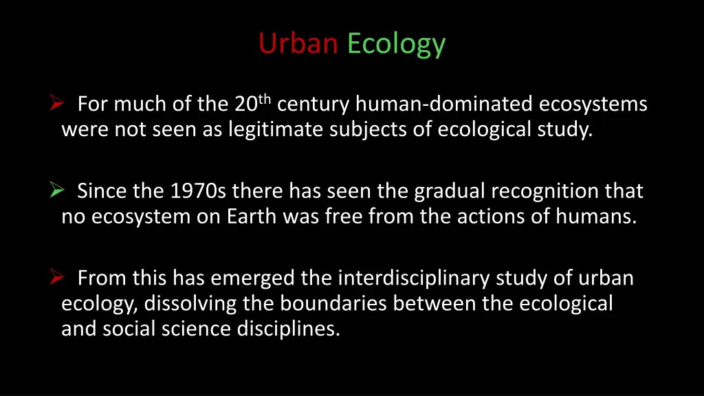 urban ecology