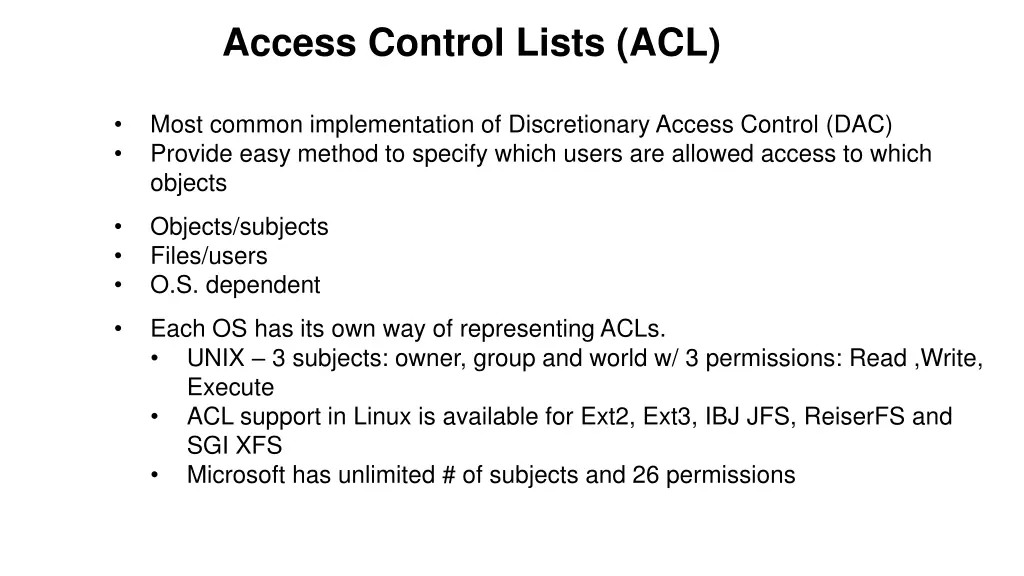 access control lists acl