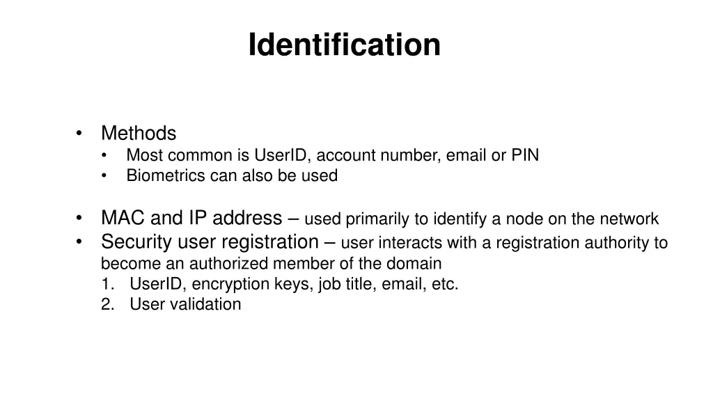 identification