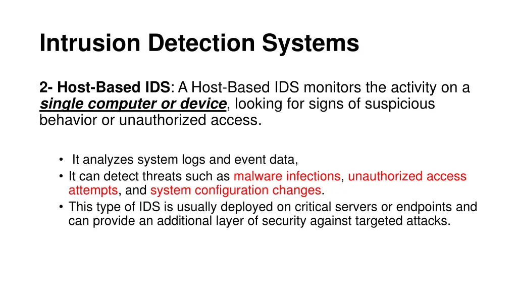 intrusion detection systems 2