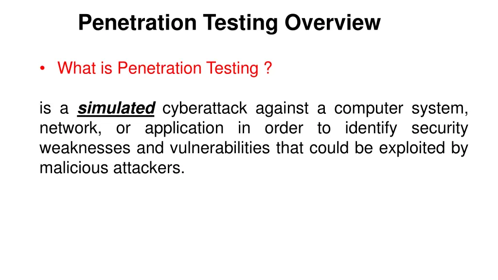 penetration testing overview 1