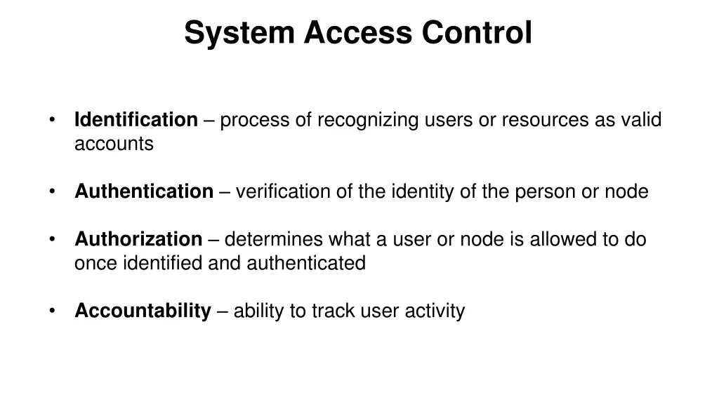 system access control