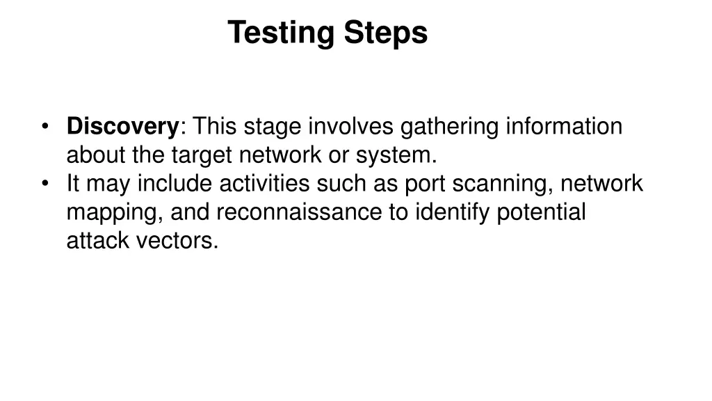 testing steps 1