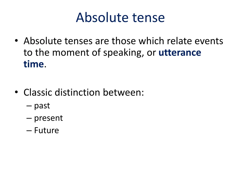 absolute tense