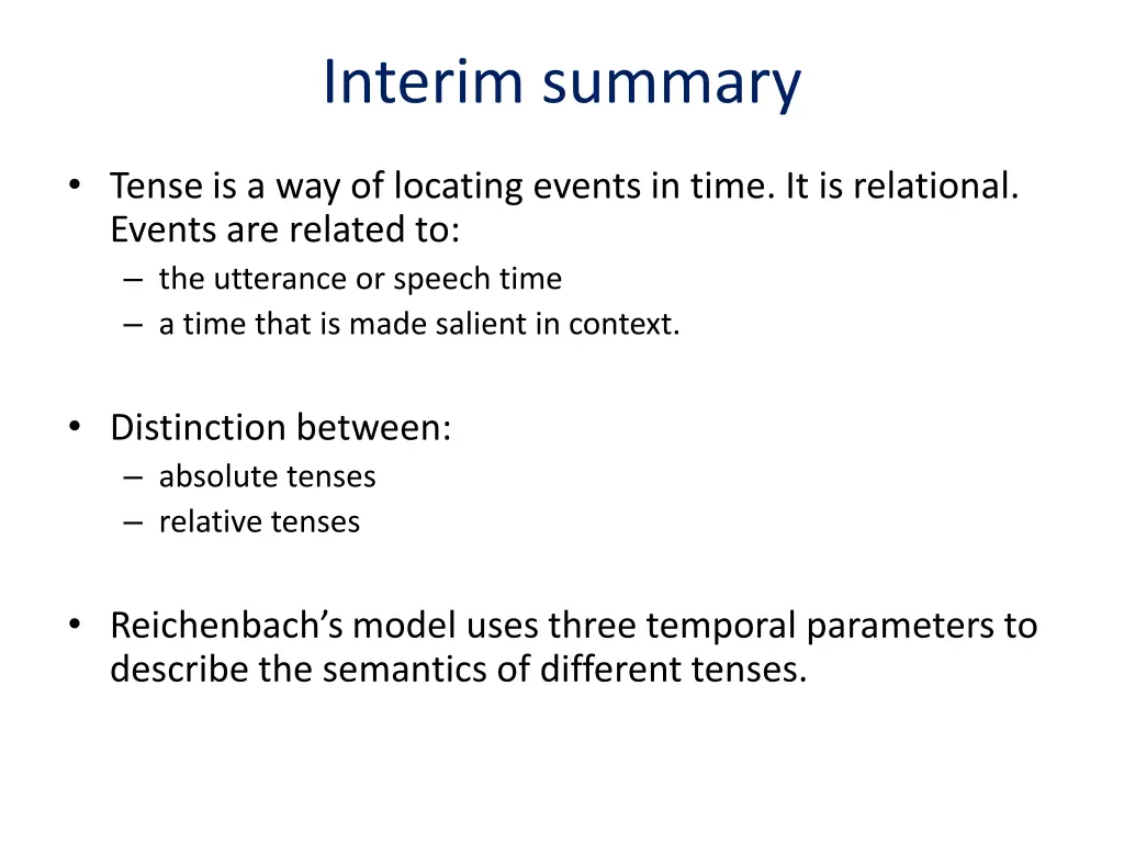 interim summary