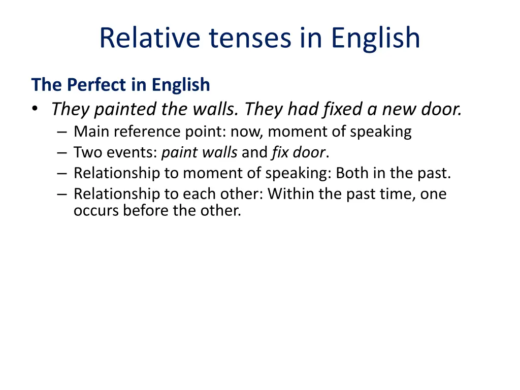 relative tenses in english