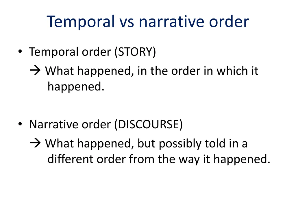 temporal vs narrative order
