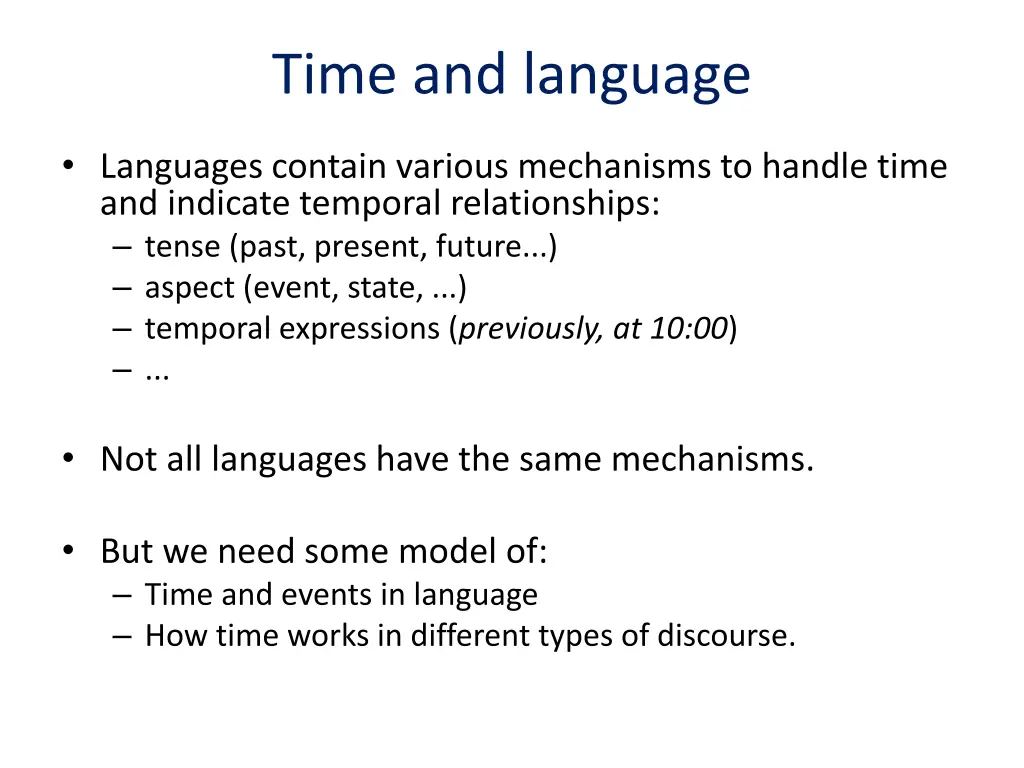 time and language