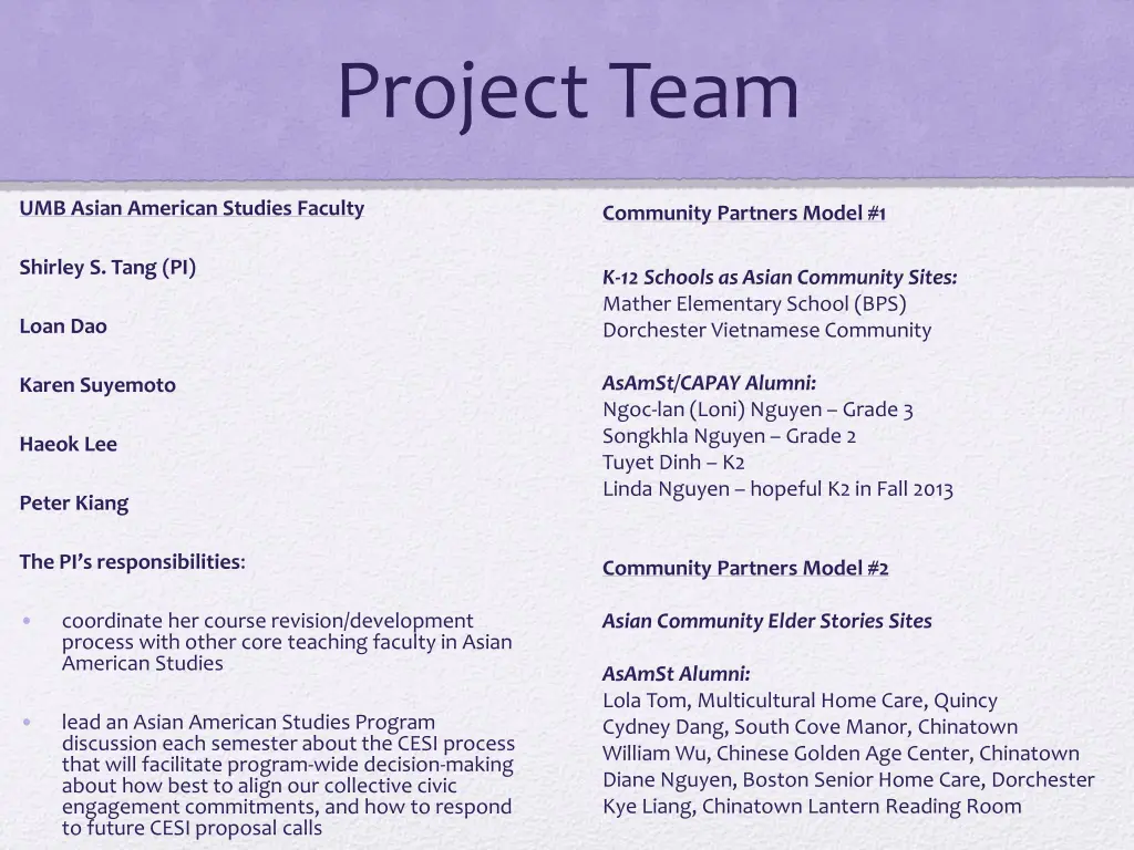 project team