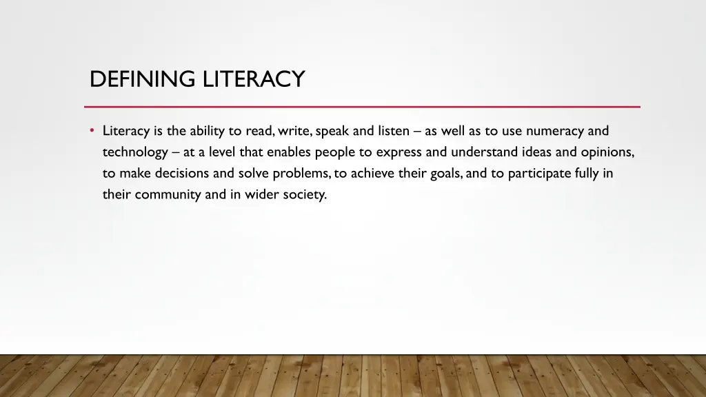 defining literacy