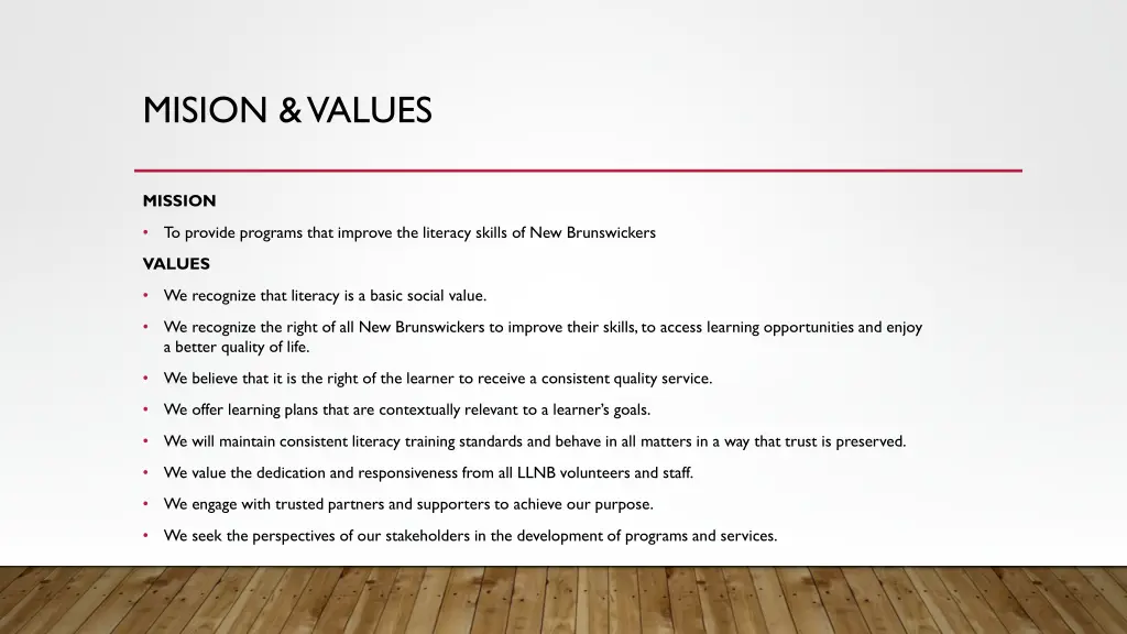 mision values
