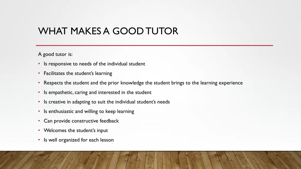what makes a good tutor
