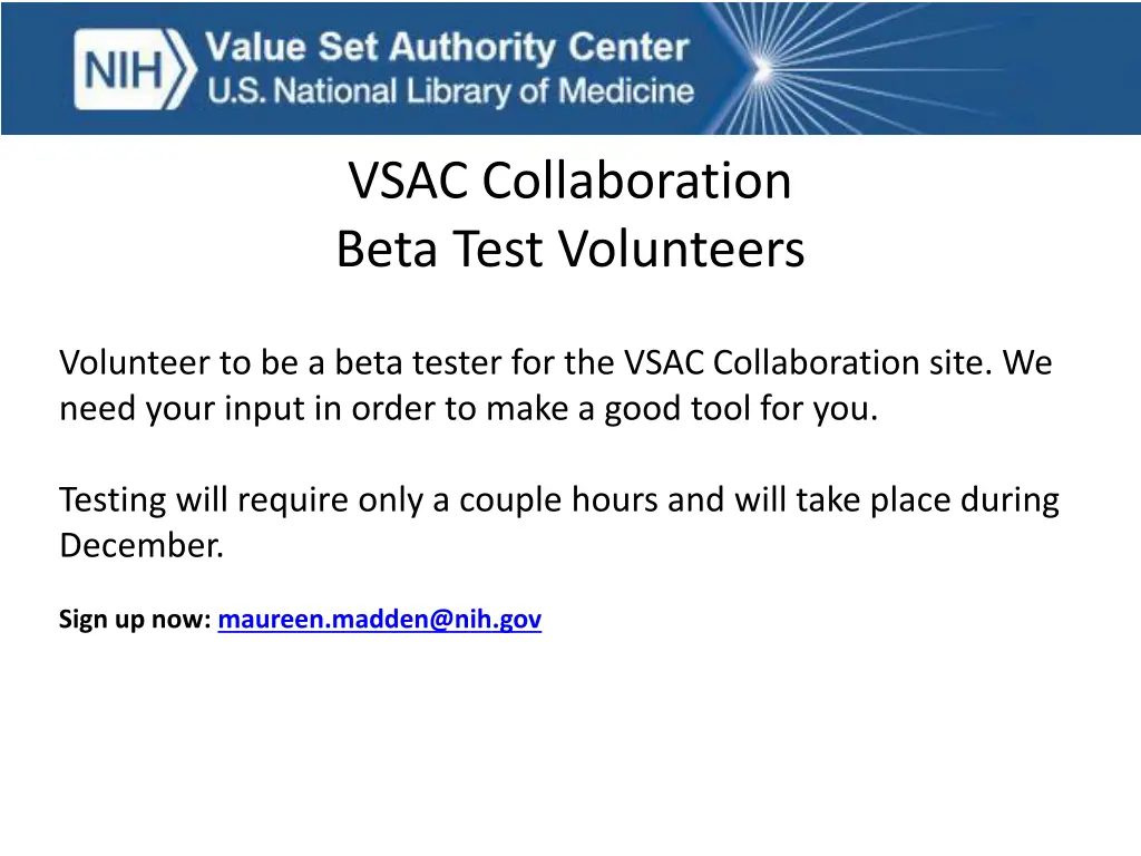 vsac collaboration beta test volunteers