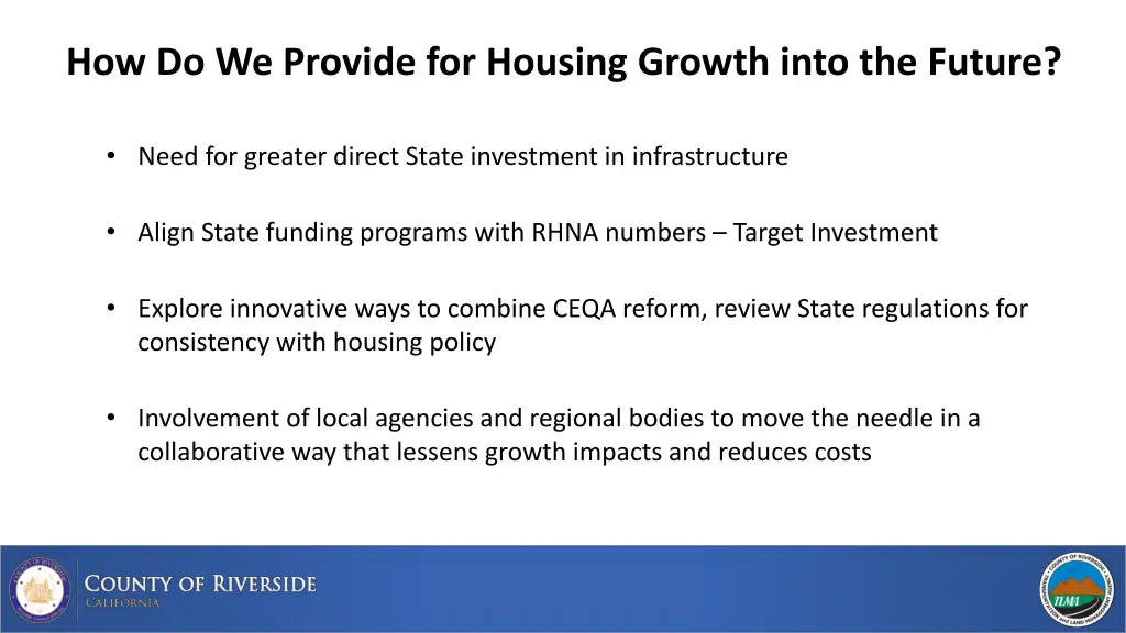 how do we provide for housing growth into 1