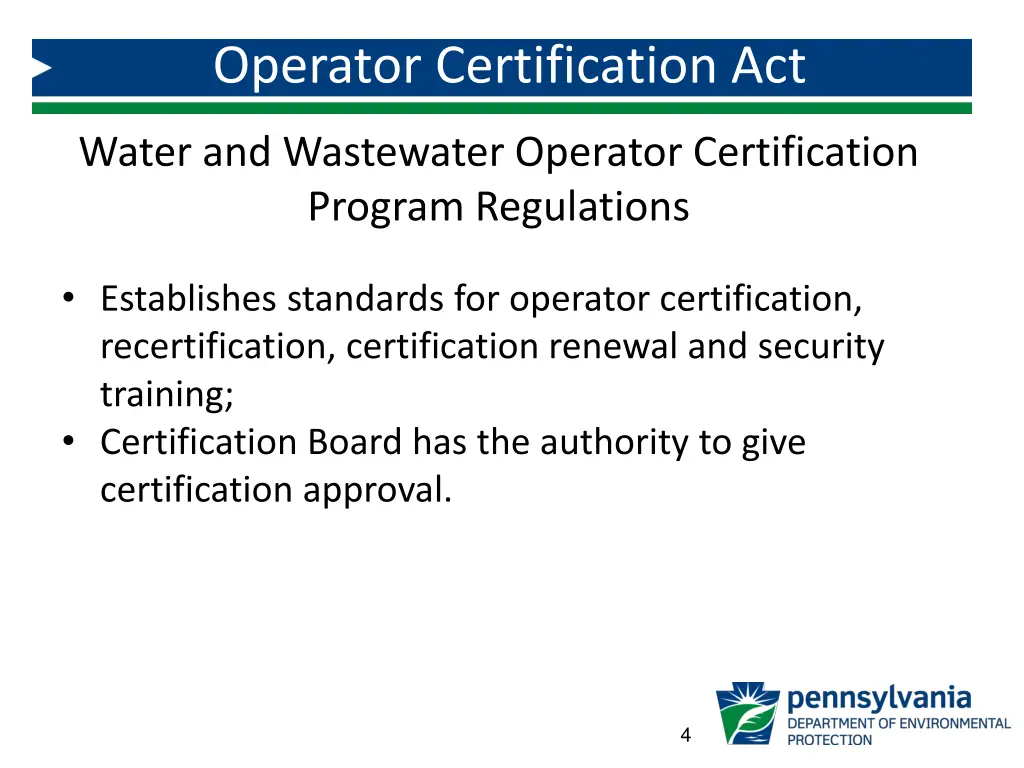 operator certification act